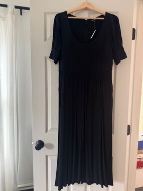 Black Scoop Neck Midi Dress - Women's NWT Madewell